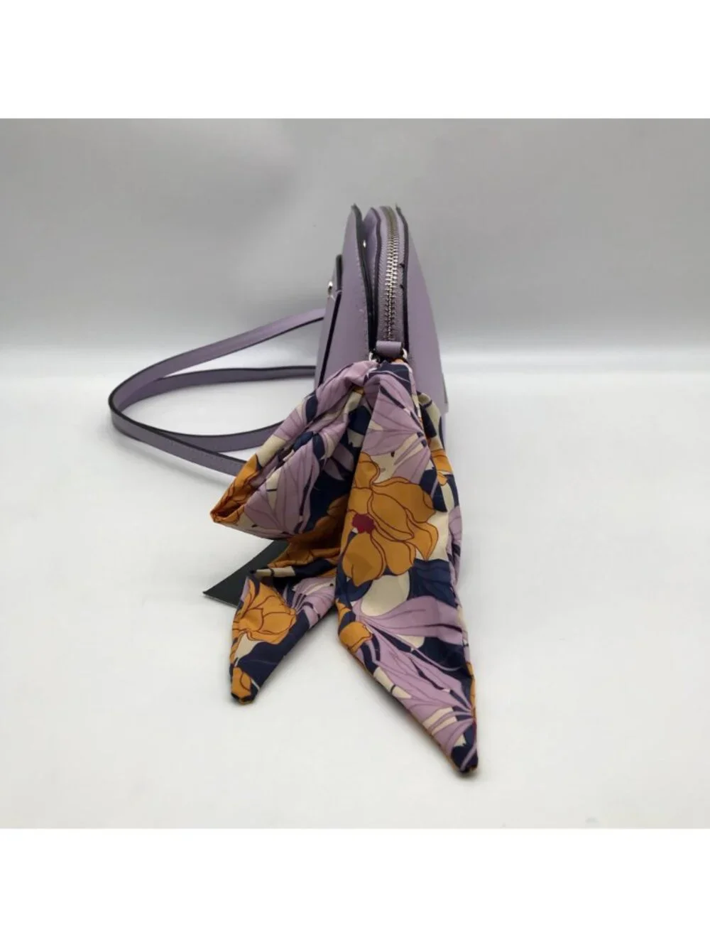 Steve Madden Purple Dome Crossbody With Floral Scarf